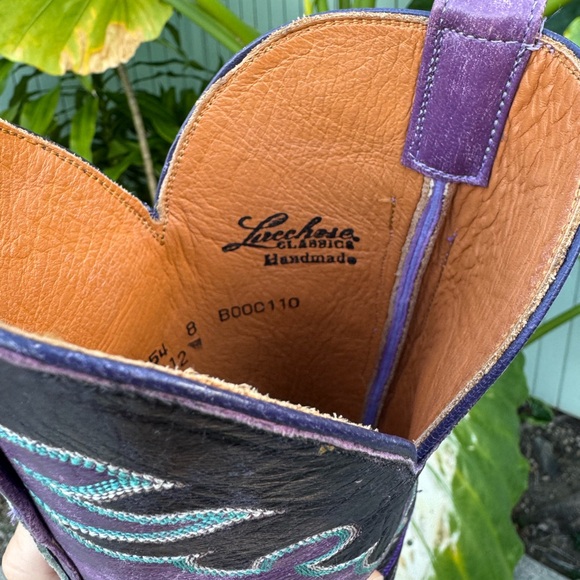 Lucchese Classics Handmade Purple cowboy boots size 8 - Picture 6 of 12